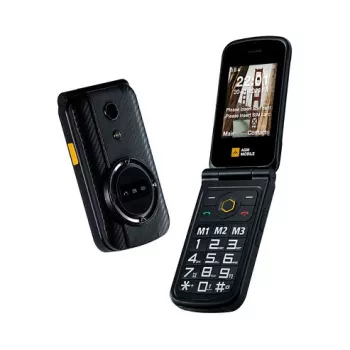 Sulankstomas telefonas AGM M8 FLIP — Dual SIM, 2,8 colio (7,11 cm) ekranas, 1500 mAh baterija, 162 g, Juoda