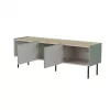 Cama FELLINI TV spintelė 150x40x52 alyvuogių + alyvuoto ąžuolo stalviršis