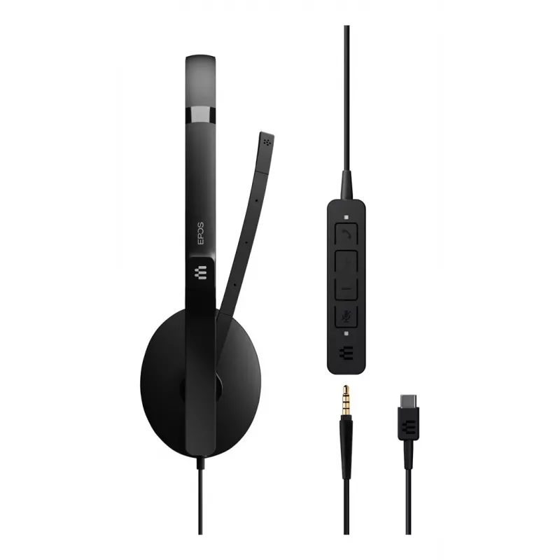 Ausinės EPOS ADAPT 165 USB-C II laidinės, lankeliu, biurui/skambučių centrui, USB Type-C, juodos