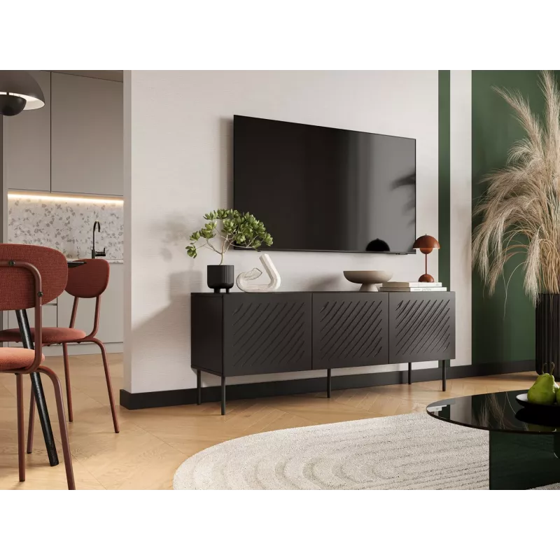 RTV spintelė SIENA 150.5x40x60 juodas matinis