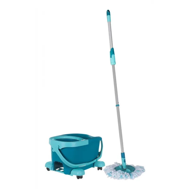 Šluostymo sistema Leifheit Clean Twist Mop Ergo mobile, vieno bako, mėlyna, su šluoste ir ratukais