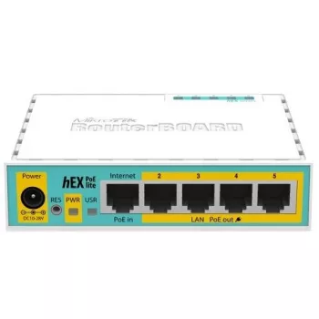 Mikrotik hEX PoE lite maršrutizatorius Fast Ethernet baltas