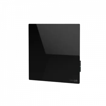 AENO Premium Eco Smart Quadro sieninis šildytuvas, 500 W, 50x50 cm, grūdintas stiklas, infraraudonasis + konvekcinis šildymas, LED ekranas, kištukas Europos (E/F tipas), juodas