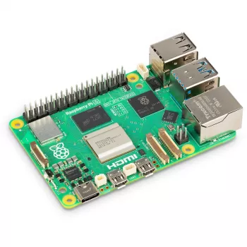 Vienos plokštės kompiuteris Raspberry Pi 5 kūrimo plokštė – 2400 MHz Arm Cortex-A76, iki 16 GB LPDDR4x, MicroSD, USB 3.2, Wi‑Fi 5