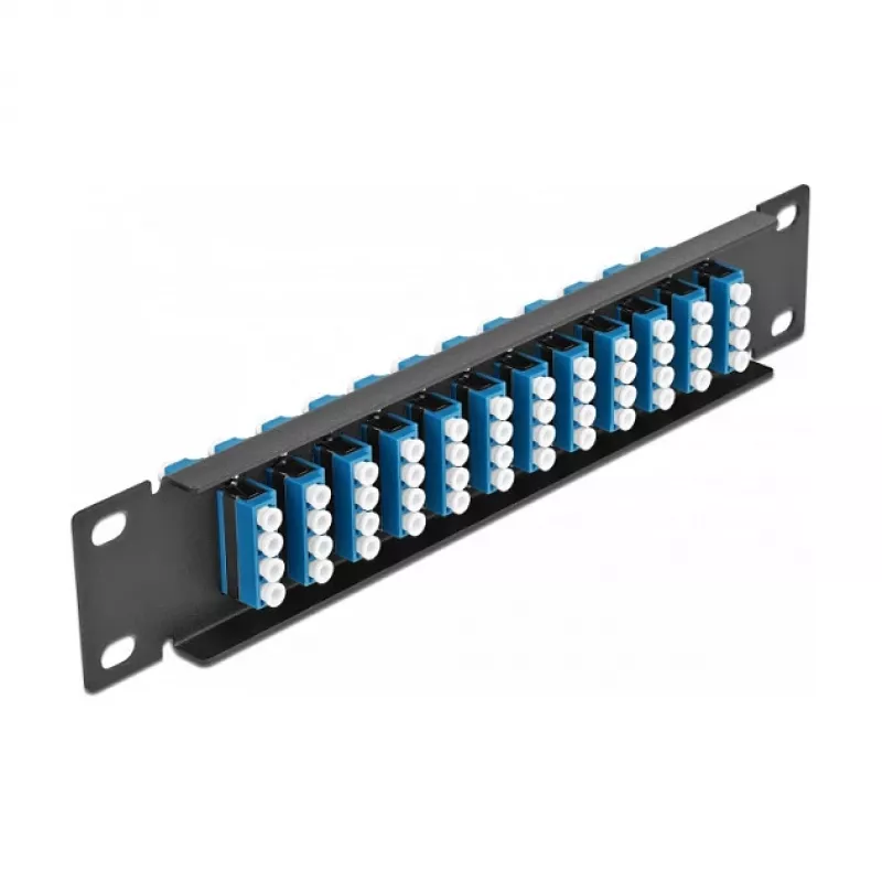 Patch Panel 1U 10 inch DeLOCK 66776 12x LC Quad mėlynas