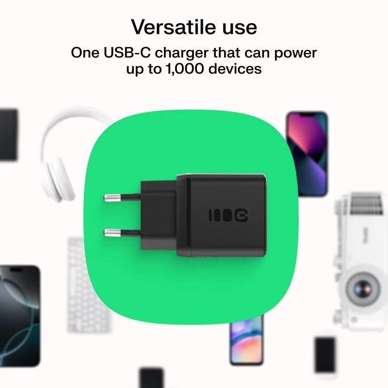 Green Cell PowerSource Solo30 30W Juodas – USB-C vieno prievado maitinimo adapteris