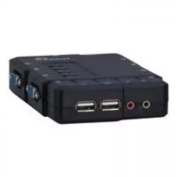Inter-Tech Argus KVM CS-41UA – KVM/garso jungiklis – 4 × KVM/garso prievadai – 1 vietinis naudotojas – stalinis (88887167)