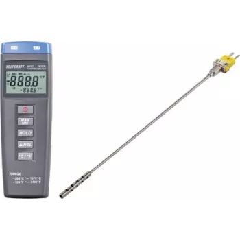 VOLTCRAFT K102 + TP 201 temperatūros matavimo prietaisas -200 iki +1370 °C, zondo tipas K