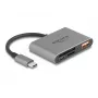 Delock 91016 USB-C atmintinių kortelių skaitytuvas SD ir microSD kortelėms su USB-A prievadu ir USB-C PD