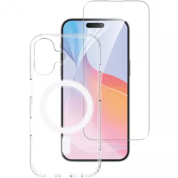 4smarts Apple iPhone 16 Plus apsauginis dėklas su stiklu, skaidrus, MagSafe suderinamas