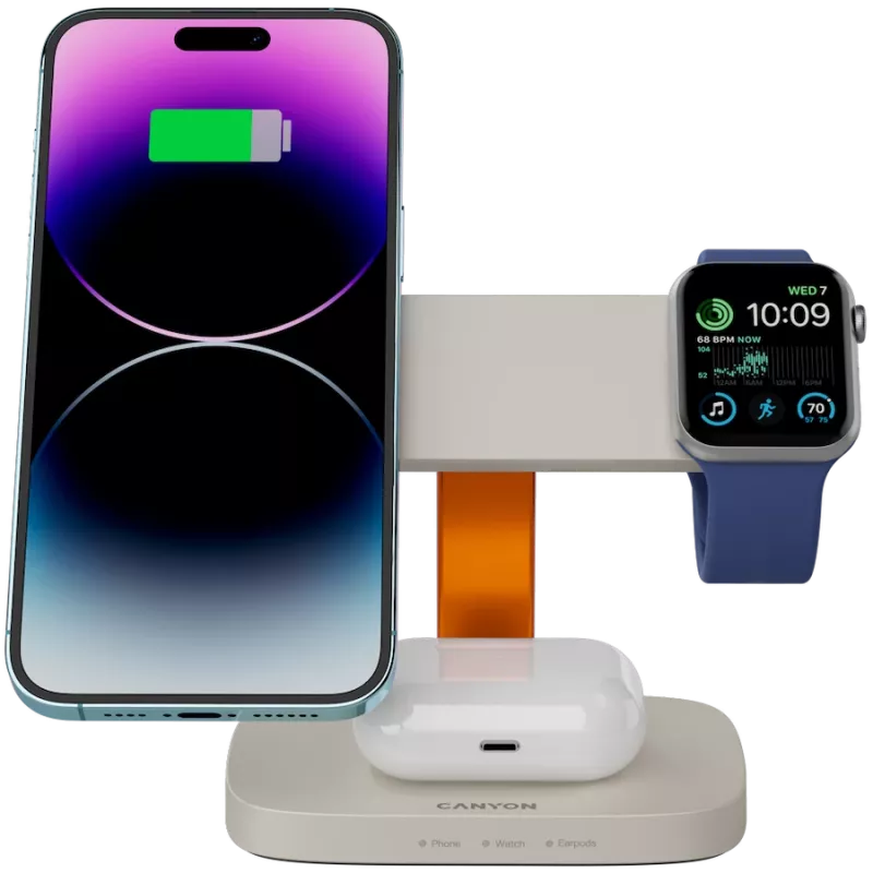 Canyon WCS-310 Hexagon 310 - 3 viename - belaidė Qi įkrovimo stotelė 3 įrenginiams vienu metu