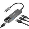 USB 3.2 Gen1 3 prievadų šakotuvas su 2.5G eterneto prievadu
