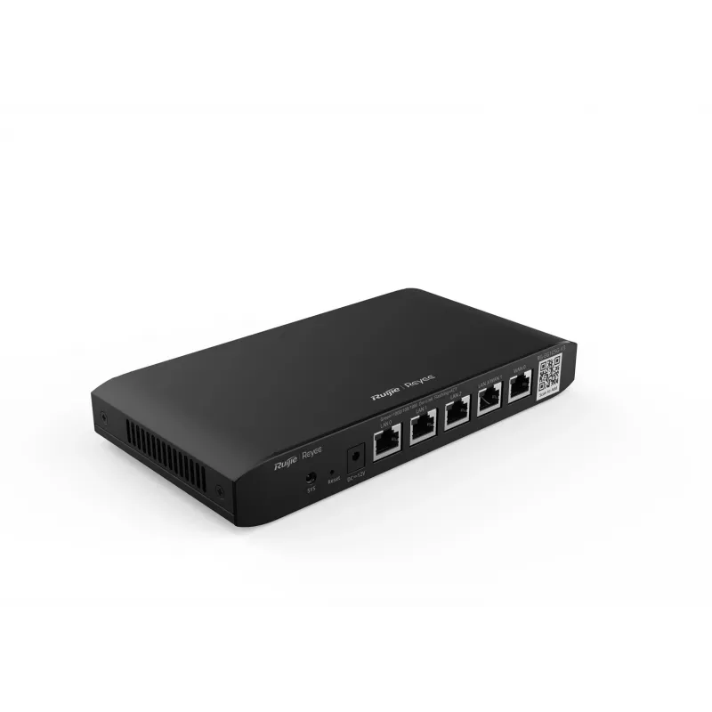 Belaidis maršrutizatorius RUIJIE RG-EG105G-V3 dviejų juostų Wi‑Fi 5, 2 branduoliai, 128 MB RAM, 32 MB „flash“, 4 LAN + 2 WAN Gigabit prievadai, juodas