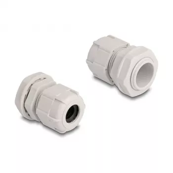 Kabelio įvadas M20 DELOCK, plastikinis, pilkas, pakuotė po 10 vnt.