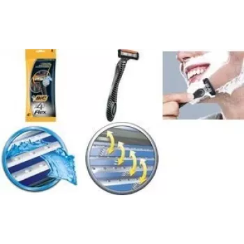 Vienkartinis skustuvas BIC FLEX 4 ašmenų kasetės dizainas, modelis 8896951
