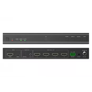 Vaizdo sienelės valdiklis DIGITUS DS-55358 – 4 ekranai, iki 4K (3840×2160) @30Hz, DisplayPort 1.2a, metalinis korpusas, valdymas mygtukais