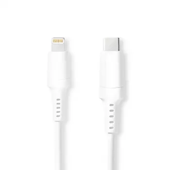 Nedis 2m USB-C – Lightning laidas, skirtas iPad, iPhone, iPod, baltas