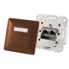 Kištukinis lizdas 2 × RJ-45 ShiverPeaks 74280-BR — Cat6a, 500 MHz, rudas metalinis korpusas