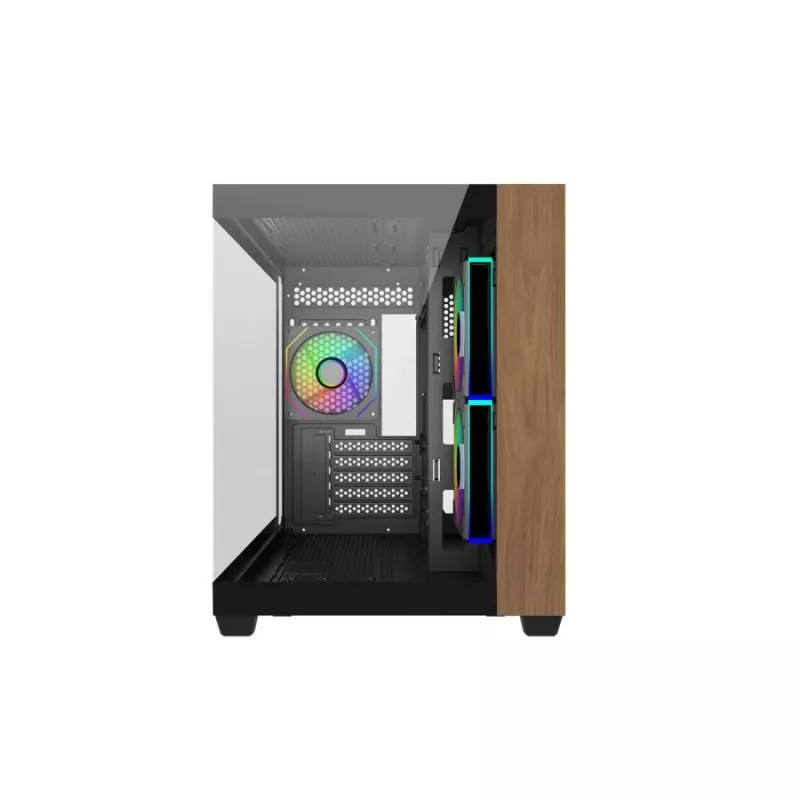 Korpusas Cooler Master Elite 481 Wood – dviejų kamerų mATX su natūralaus medžio dizainu ir dviem grūdinto stiklo plokštėmis