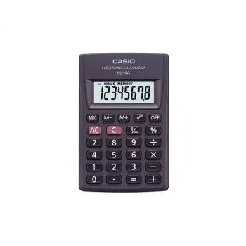 CASIO HL-4A-B 8 skaitmenų kišeninis skaičiuotuvas 56x87 mm juodas
