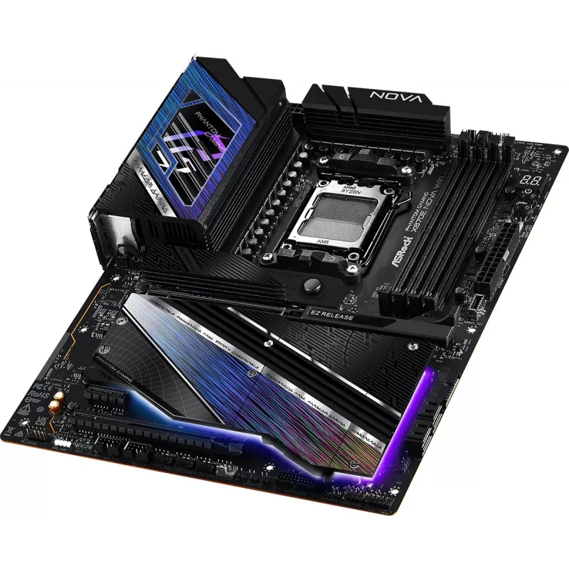 Motininė plokštė ASRock X870 NOVA WIFI — AMD X870, Socket AM5, ATX, 4× DIMM DDR5, 256GB, Wi‑Fi 6E, 2.5GbE