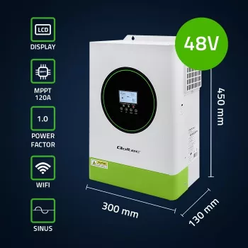 Hibridinis saulės inverteris Off-Grid 6200W | 120A QOLTEC