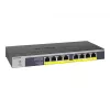 NETGEAR GS108PP nevaldomas gigabitinis Ethernet (10/100/1000) jungiklis su PoE, juodas