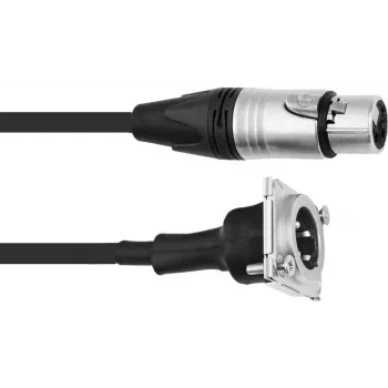 XLR jungiamasis kabelis PSSO 1 m, XLR lizdas – XLR kištukas, juodas