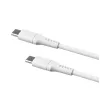 Fiksuotas skysto silikono kabelis FIXDLS-CC12-WH 60W Baltas USB duomenų kabelis