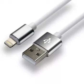 everActive USB–Lightning laidas 1m – Baltas, silikoninis, greitas įkrovimas, 2,4A – CBS-1IW