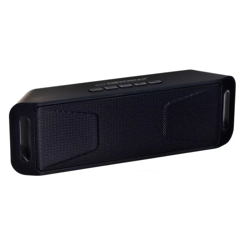 Nešiojamas stereo garsiakalbis ESPERANZA FOLK Black — 6 W RMS, Bluetooth, MicroSD, LiPo baterija