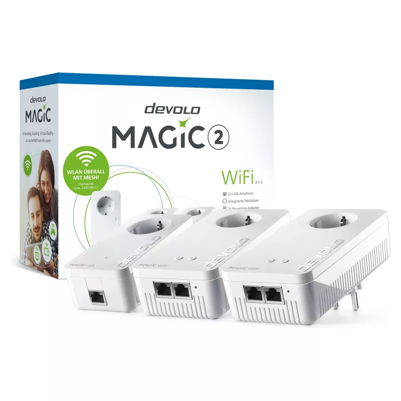 Devolo Magic 2 WiFi next Multiroom rinkinys, 3 Powerline adapteriai