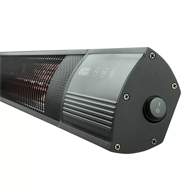 TunaBone TB2580W-01 | Elektrinis sieninis infraraudonųjų spindulių terasinis šildytuvas | 2500 W | 3 galios lygiai | iki 25 m² | Juoda | IP55