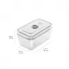 ZWILLING Fresh & Save 36803-003-0 stiklinių vakuuminių konteinerių rinkinys, stačiakampiai, 3 vnt. (S/M/L, 0,35/0,75/1,6 L), borosilikatinis stiklas, tinka mikrobangėje, orkaitėje ir indaplovėje, pilka/skaidru
