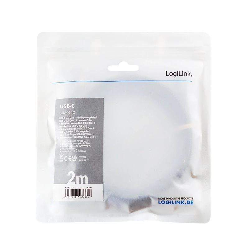USB 3.2 Gen1 ilginimo laidas USB-C vyriškas / moteriškas, PD, 2 m