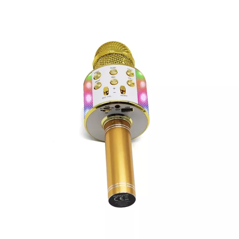 Manta MIC20-GL Gold belaidis karaoke mikrofonas su garsiakalbiu