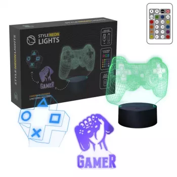 Stalinė LED lempa MANTA SNL122RGB RGB 3D šviesos dekoracija, keičiama spalva, USB maitinimas
