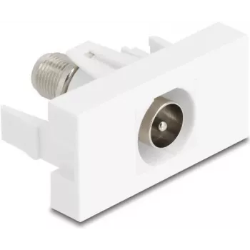 Lizdas IEC / F DeLOCK 90828 Baltas 75 Ω Tiesus