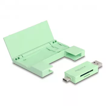 Kortelių skaitytuvas DeLOCK 91015 USB 3.2 Gen 1 Type-A/Type-C mėtų