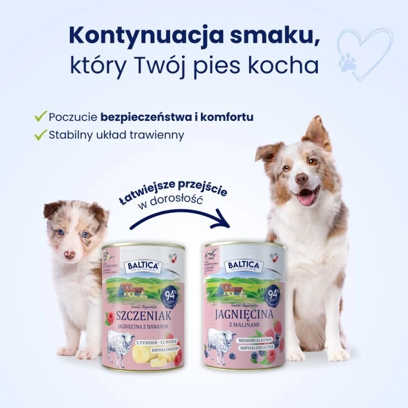 BALTICA regional flavours Puppy Ėriena su bananais - šlapias šunų maistas - 400g