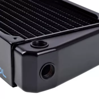 Alphacool NexXxoS XT45 – Radiatoriaus blokas – Žalvaris – Varis – Plienas – Juoda – 1/4 colio – 1,5 bar – 12 cm (14234)
