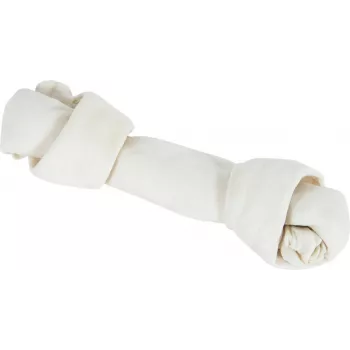 Dantų kramtomasis kaulas ZOLUX Knotted White Bone 140 g — jautienos skonio dantų priežiūros priemonė vidutinėms veislėms