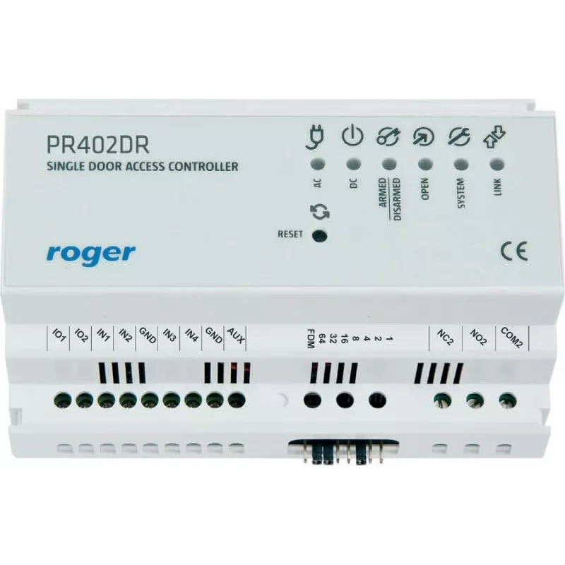 Prieigos valdiklis RoGer PR402DR 9050 – durų prieigos valdymo blokas su pažangiomis saugumo funkcijomis