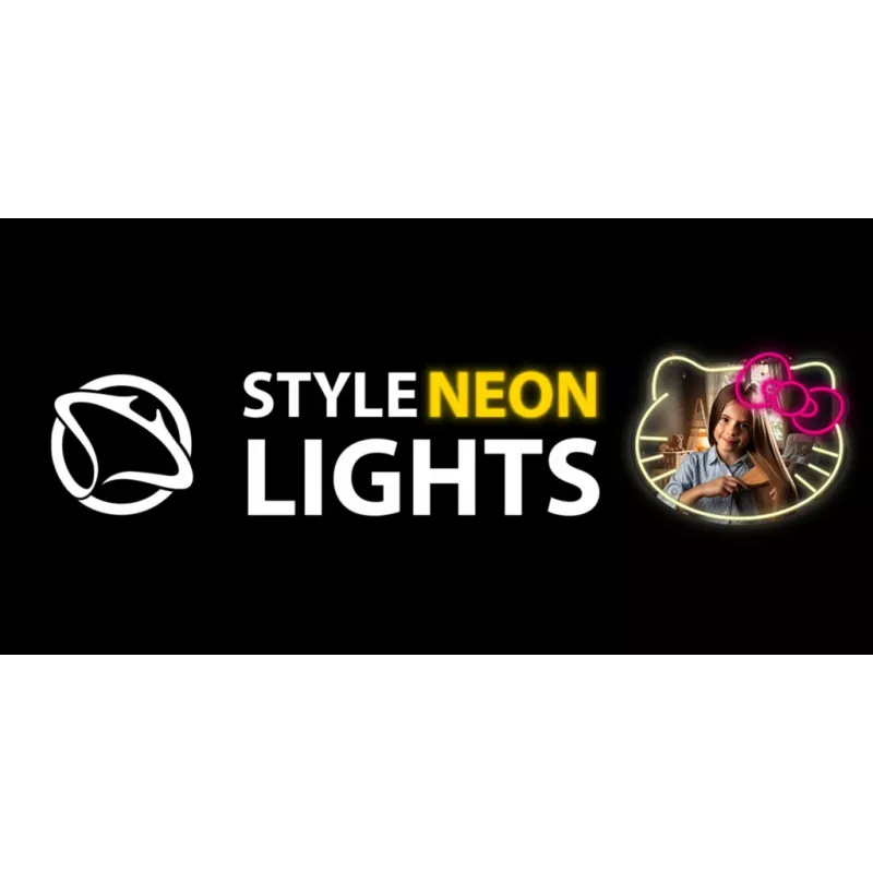 LED neoninis veidrodis MANTA MASNL129WH – katė su lankeliu, dekoratyvinis neoninis akcentas