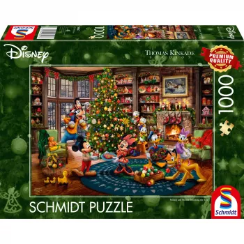 Thomas Kinkade Studios: Disney - Mickey & Minnie Trimming The Tree, Dėlionė 1000 dalių