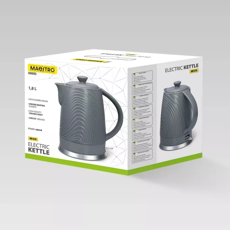 Elektrinis virdulys Maestro MR-078, 1,8 l, pilkas