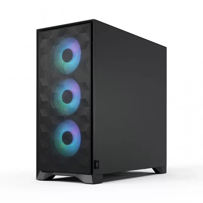 Fractal Design Pop 2 Air Black Solid vidutinis bokštas PC korpusas — ATX palaikymas, 3x 120 mm priekiniai ventiliatoriai, 2.5/3.5 colių diskų vietos, 215×481×462 mm