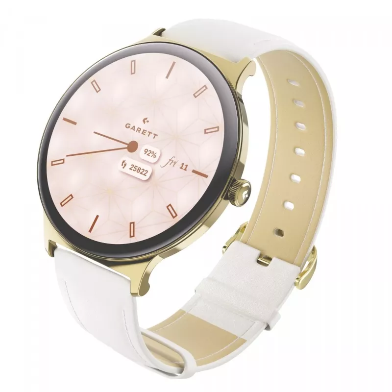 Išmanusis laikrodis Garett Verona 2 Gold Steel su Bluetooth ir širdies ritmo matuokliu