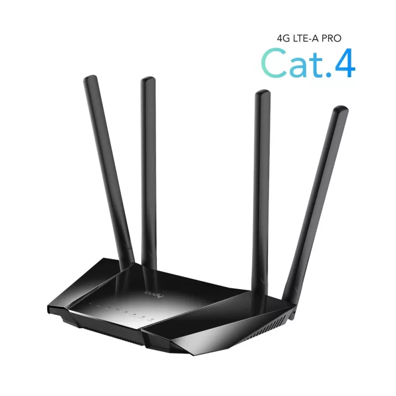 Cudy LT400 belaidis maršrutizatorius 4G LTE, 300 Mbps, 2,4 GHz, Fast Ethernet, juodas