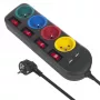 Maitinimo blokas MACLEAN MCE229B – 4 kištukiniai lizdai, 2× USB-A, 1,5 m laidas, 10 A, F tipas, vidaus patalpoms, juoda